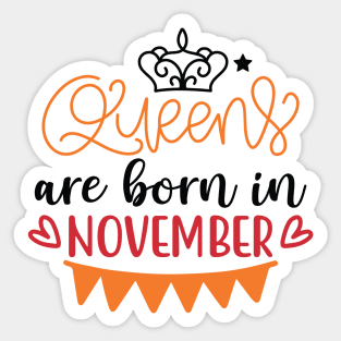 Queens are Born in November Birthday Sticker